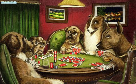 Perros jugando poker